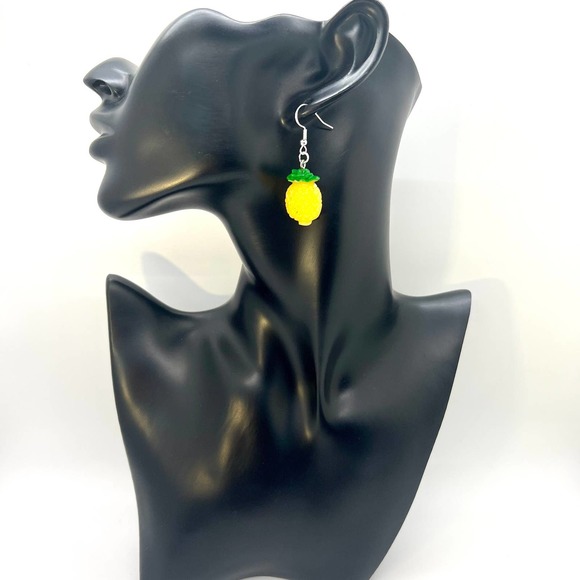 Pineapple Earrings - Fruit Earrings - Food Earrings - Snack Earrings - Picture 7 of 8